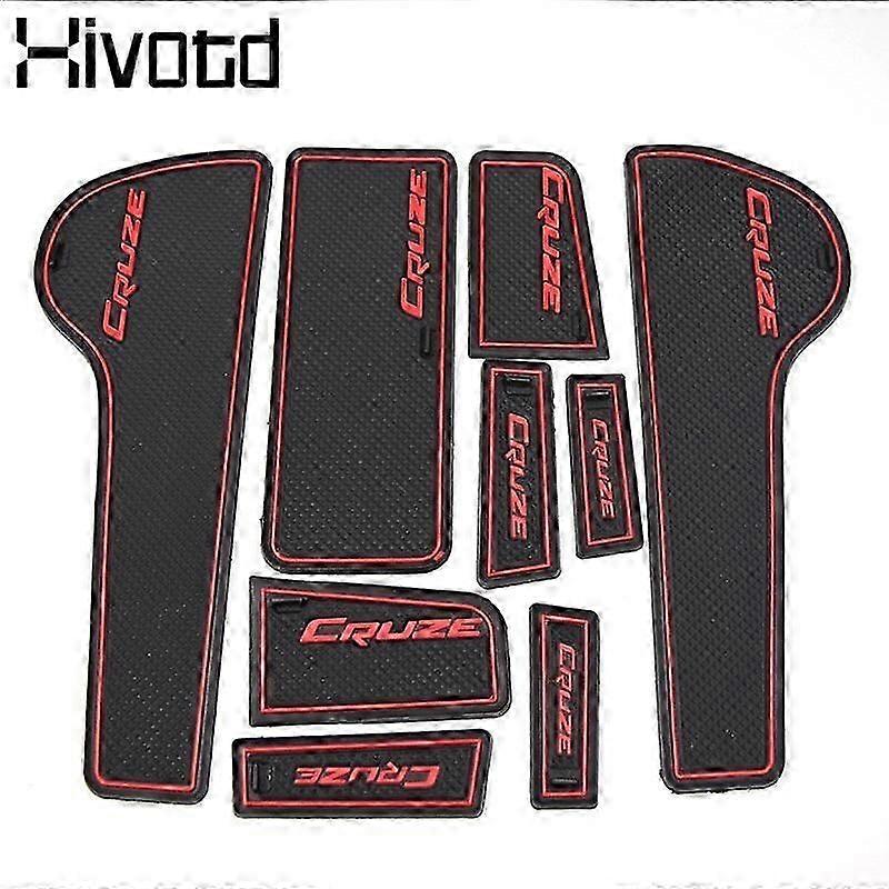 Hivotd For Chevrolet Cruze Car Accessories Anti-slip Gate Slot Mat Rubber Cup Pads Auto Interior Decoration Stickers 2009-2014
