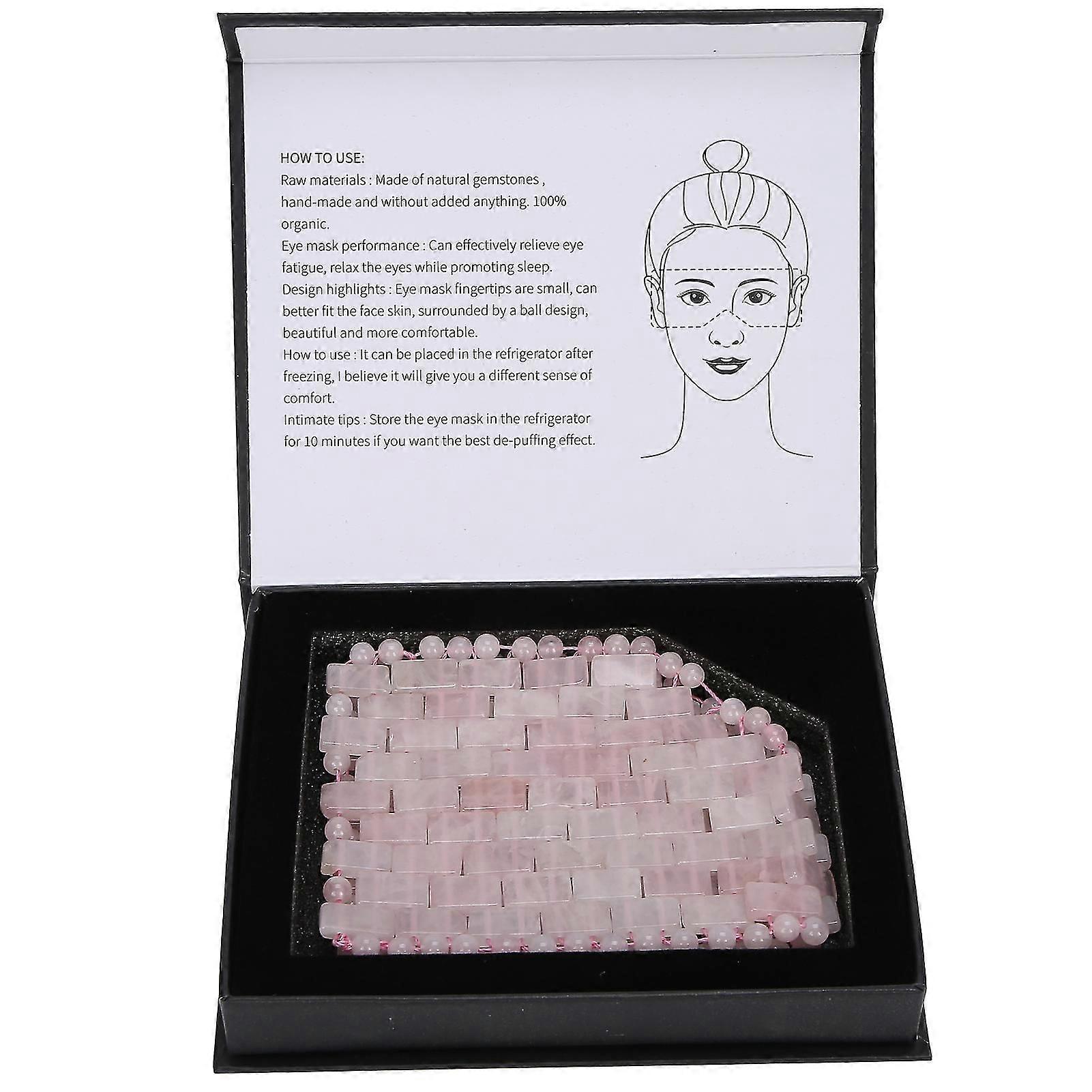 Exquisite Eye Relax Mask Face Massager Natural Jadestone Reduce Dark Circle Stone Sleeping Care ToolRose Quartz