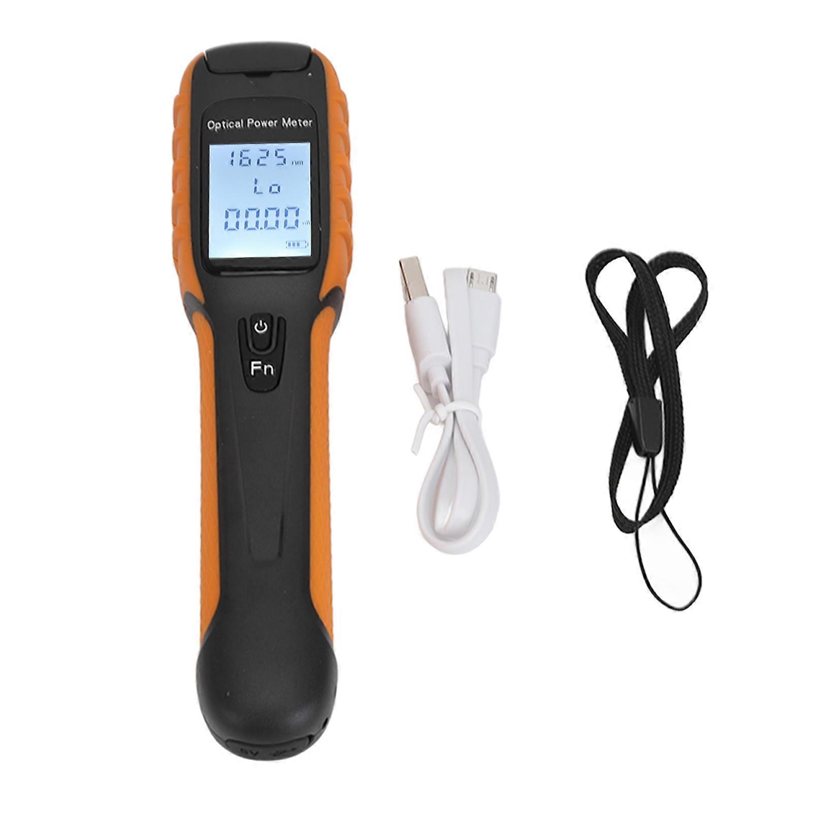 Uadme Optical Power Meter, Mini Optic Fiber Cable Tester High Accuracy ‑50 to +26dBm Handheld Optical Power Meter Support SC FC ST Interface