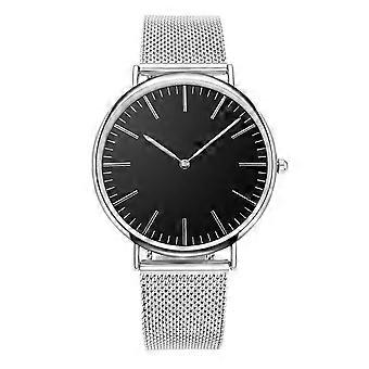 SQCLV Business Quartz Waterproof Steel Mesh Belt Male Wristwatch (Black)