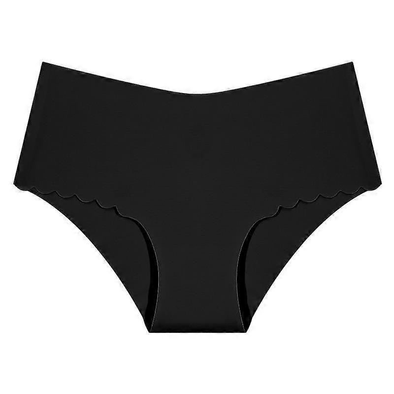 Allofme Women Seamless and Traceless Panties Sexy Ice Silk Lingerie Stretch Underwears Solid Color Briefs