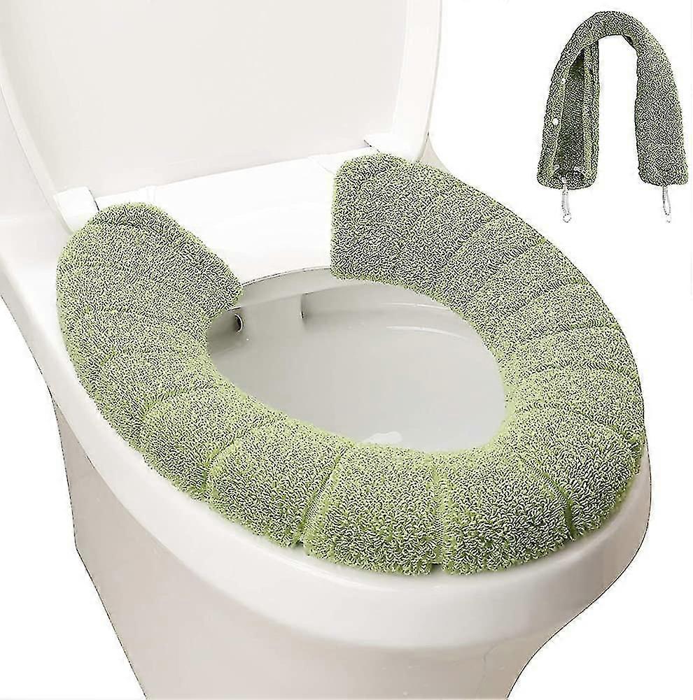 Toilet Seat Cover.bathroom Soft Thicker Warmer With Snaps Fixed Stretchable