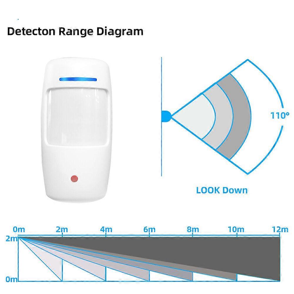 Wireless 433mhz Pir Motion Sensor - Low Power, 110 Degree Wide Angle For Alarm Systems