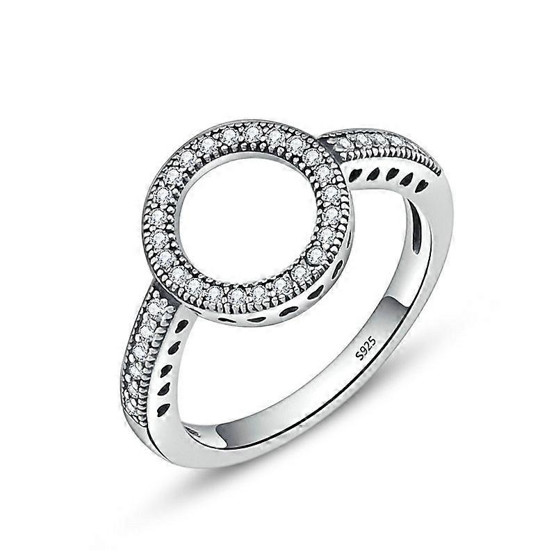 S925 Sterling Silver Womens Inlaid Ring 8