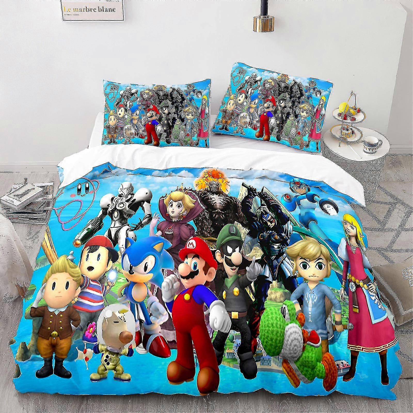 Anime Big Fighting X6# Three-piece Set Of Home Textile Animation Bedding Bag 3d Digital Printing Three-piece Set Direct Sales High Quality