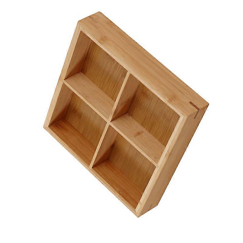 Natural Bamboo Serving Tray With Multi-Compartment Design
