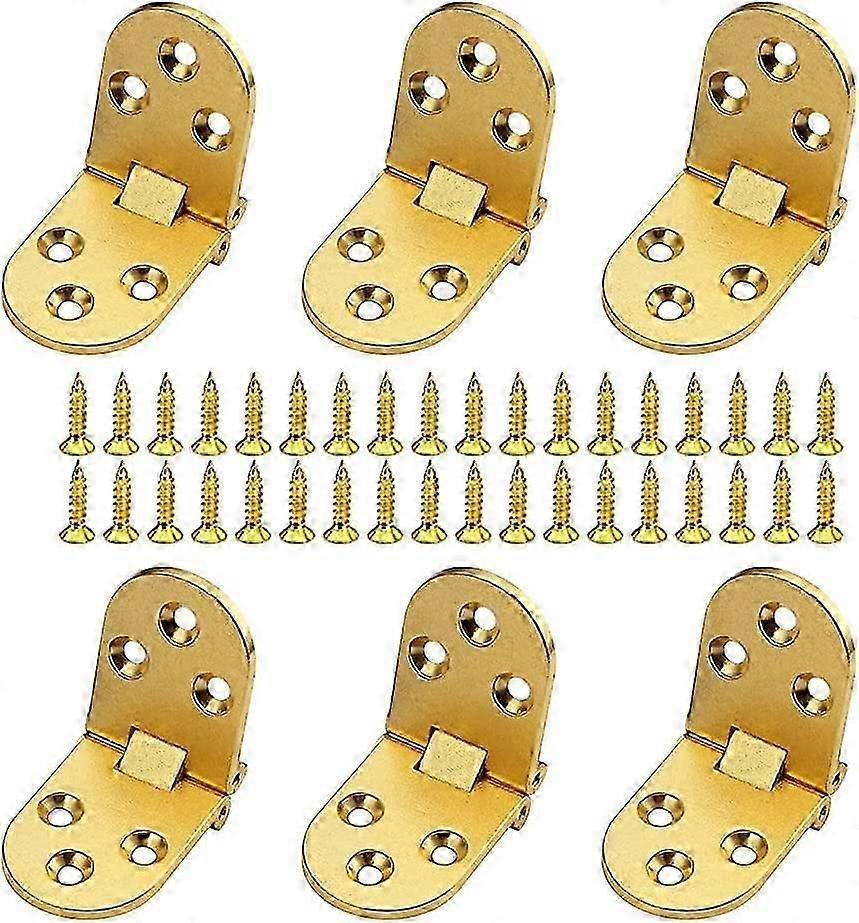 Folding table hinges, brass hinges, 6 pieces flat hinge folding connector furniture assembly folding folding flap zinc alloy