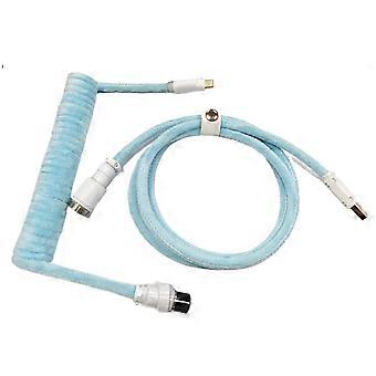 Opgerolde toetsenbordkabel USB C naar USB A met afneembaar luchtvaartsnoer Plushie sleeved Fast Charge and Sync 1.5M roze