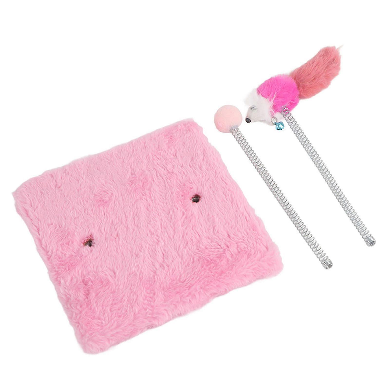 Funny Cat Tree Jumping Platform with Spring Mouse Ball Toy for Indoor Cats - Pink, Multi-Level Design, Durable Material