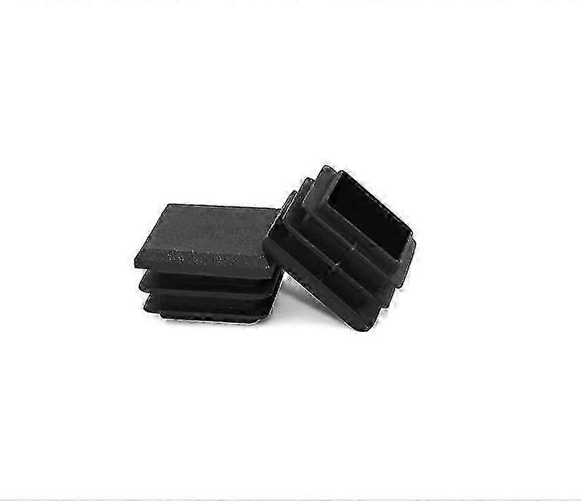 25x25mm Black Plastic Flap Plugs for Square Tubes, 20pcs Pipe End Caps