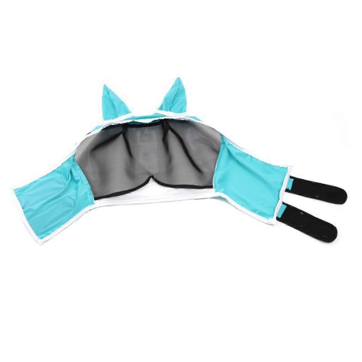 Horse Fly Mask with Ears, Horse Mask Anti-Mosquito and Insect, blue