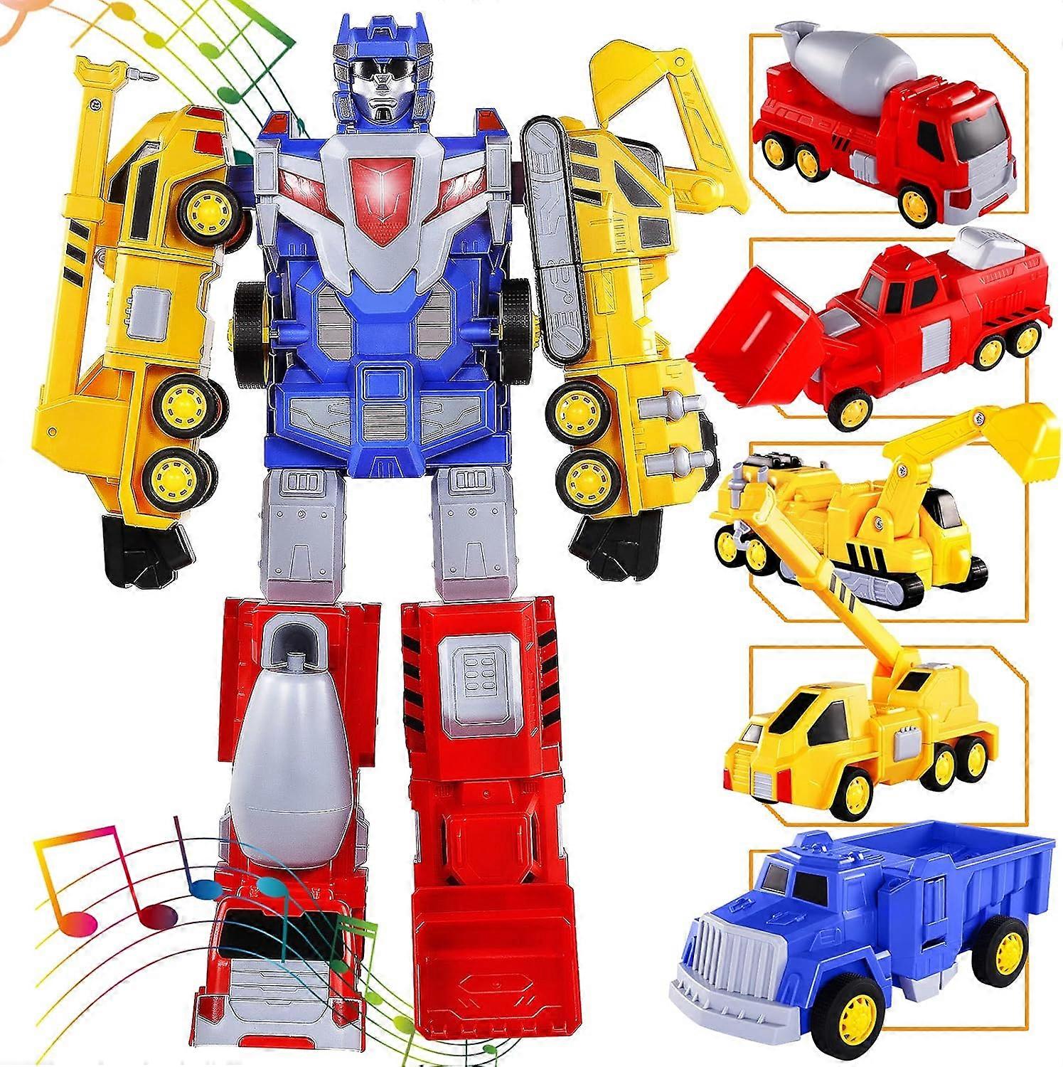 Robot Toys, Easy Assembly Merge Into Construction Vehicle Figures, Sturdy Connectors For Indoor Activity, 3-8 Years Old (Transforming Toys, Dinosaur