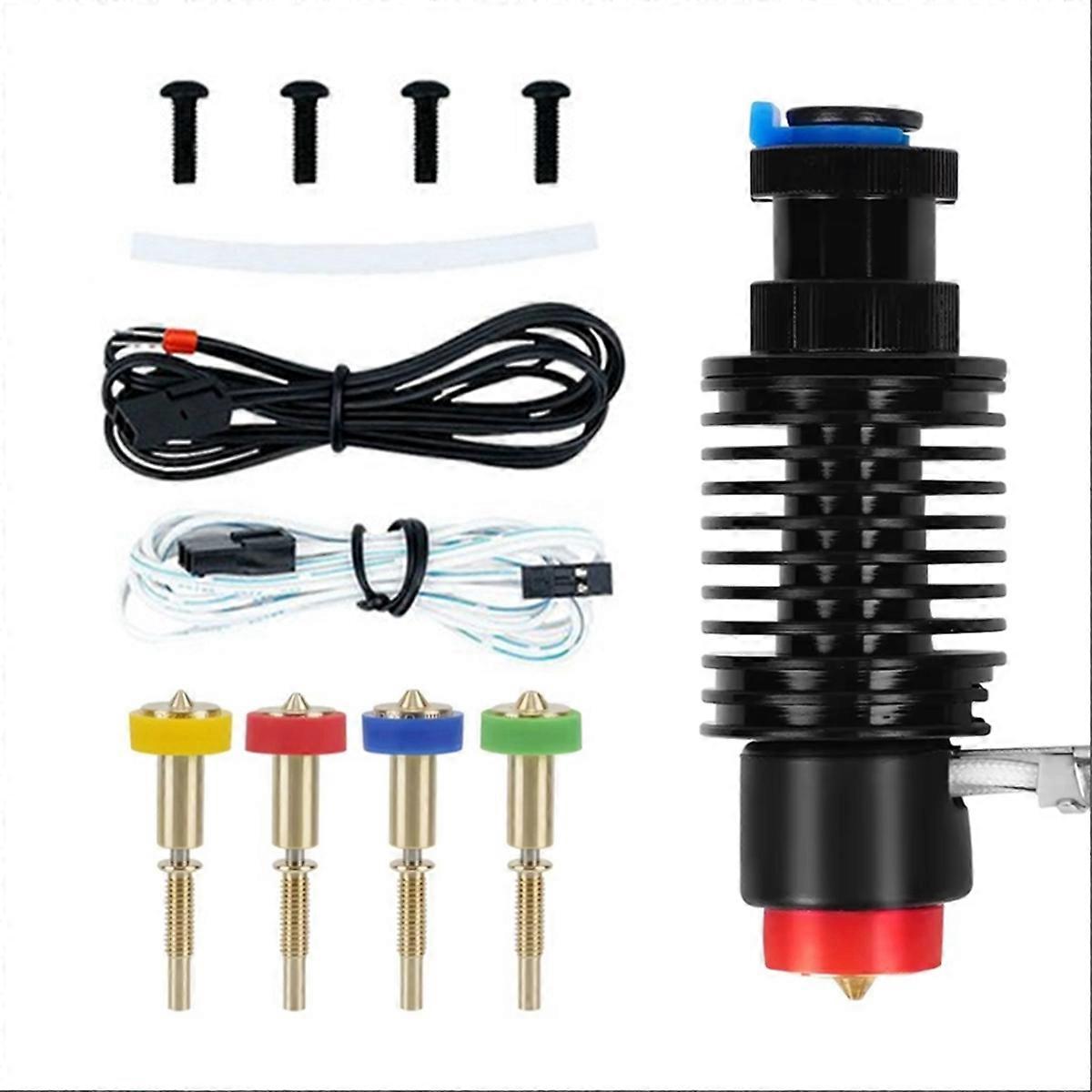 For Ceramic Hotend Kit V6 Radiator Brass Nozzle Ceramic Heating Core with 4 Nozzle Hoses for 3 Series