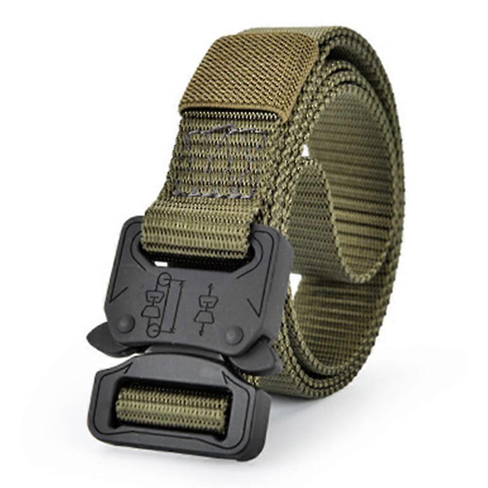 Tactical Belt Quick-drying Non-adjustable Military Belt with Zinc Alloy Buckle for Camping Outdoor Mountaineering Traini