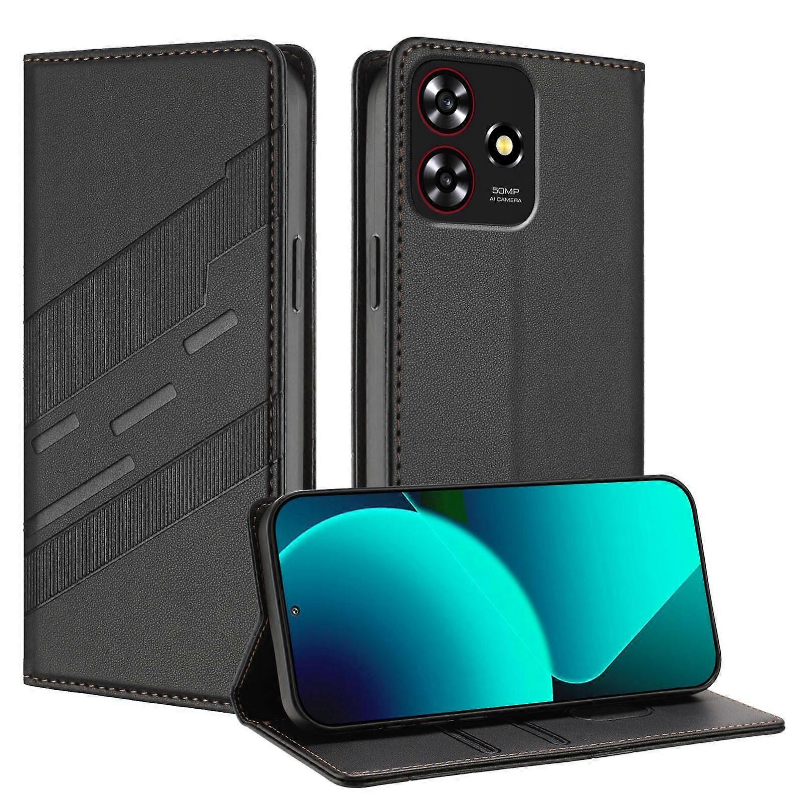 Embossed Wallet PU Case For ZTE Blade A73 4G