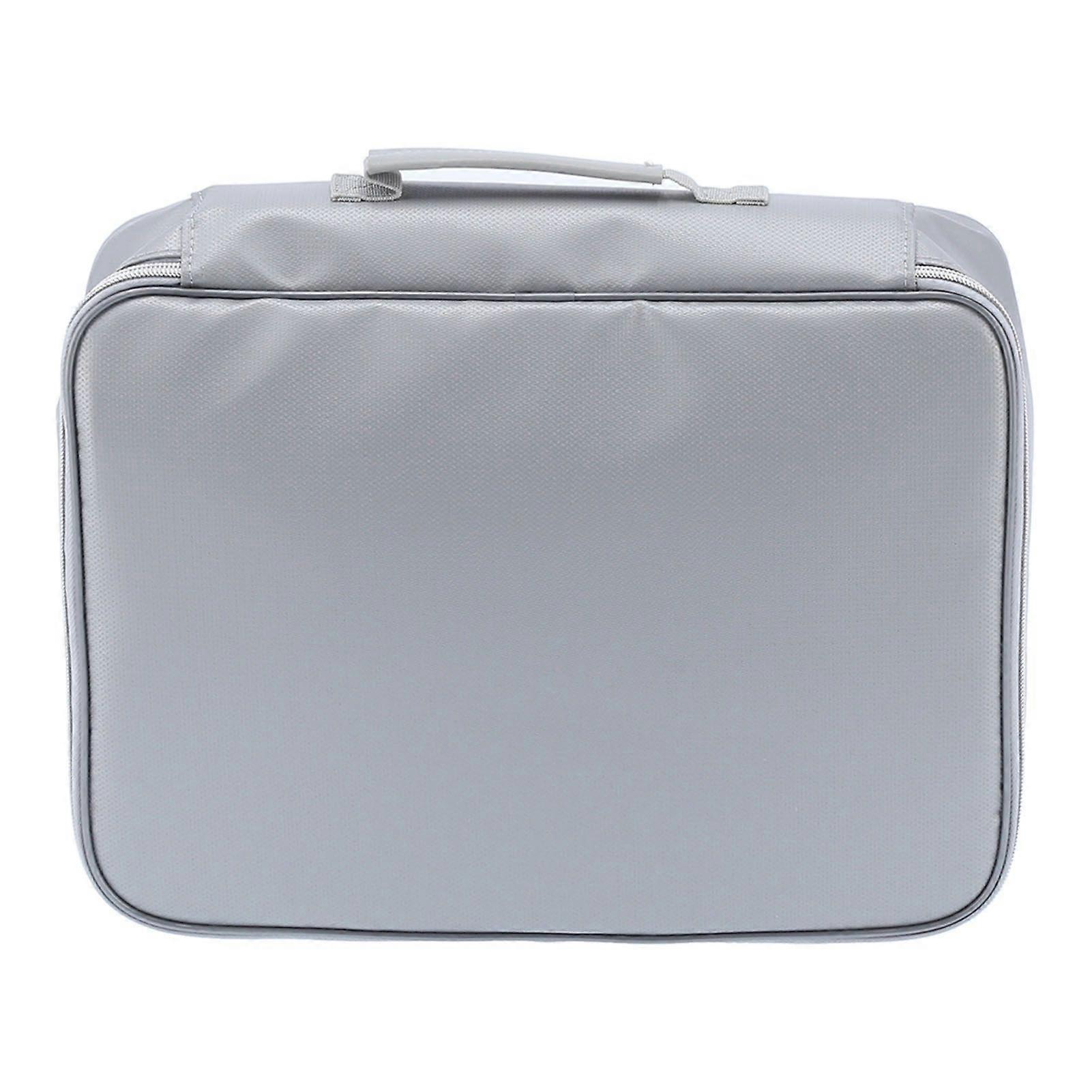 File Bag Fireproof Waterproof Office Business Document Organizer Zippered Storage Case