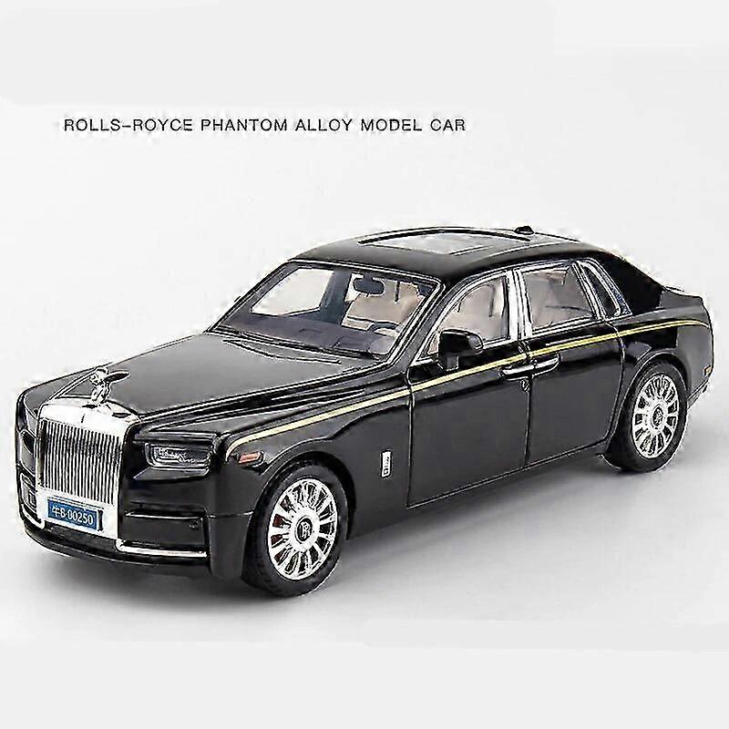 1/18 رولز رويس فانتوم سبائك فاخرة نموذج سيارة ديكاست ولعبة المركبات المعدنية نموذج سيارة مجموعة محاكاة الصوت ضوء الأطفال هدية