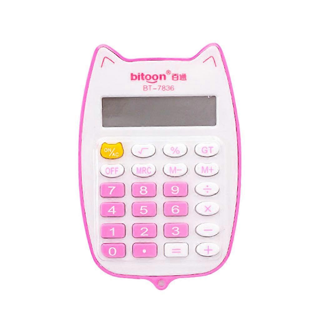 Basic Standard Calculators Mini Digital Desktop Calculator 12-Digit LED Display 1 x AAA Battery Powered for Smart Calcul Pink
