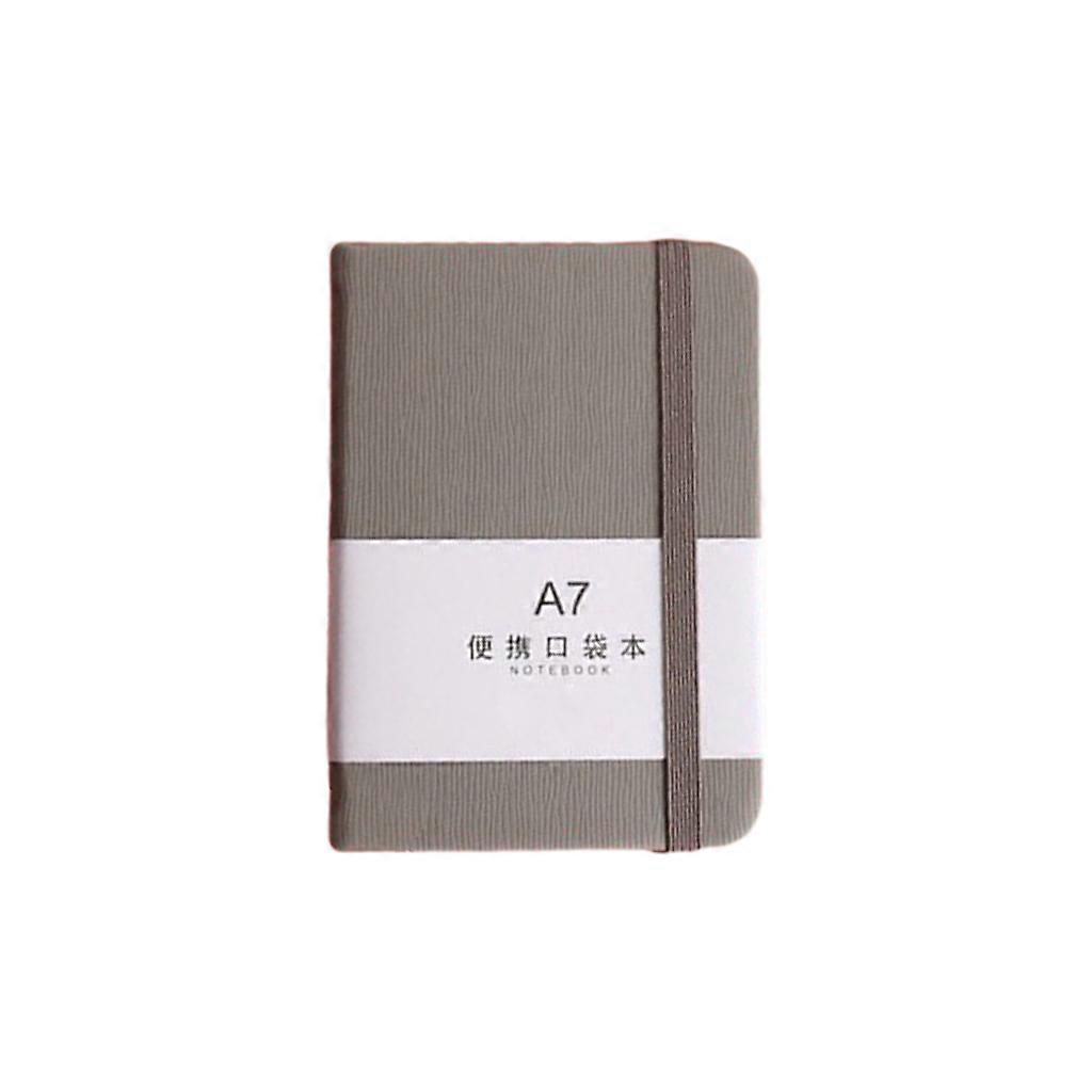 PU Notebook Notepad A7 A6 Notebook Portable Stationery Travel Journal Book Student Office Supplies Writing Gray
