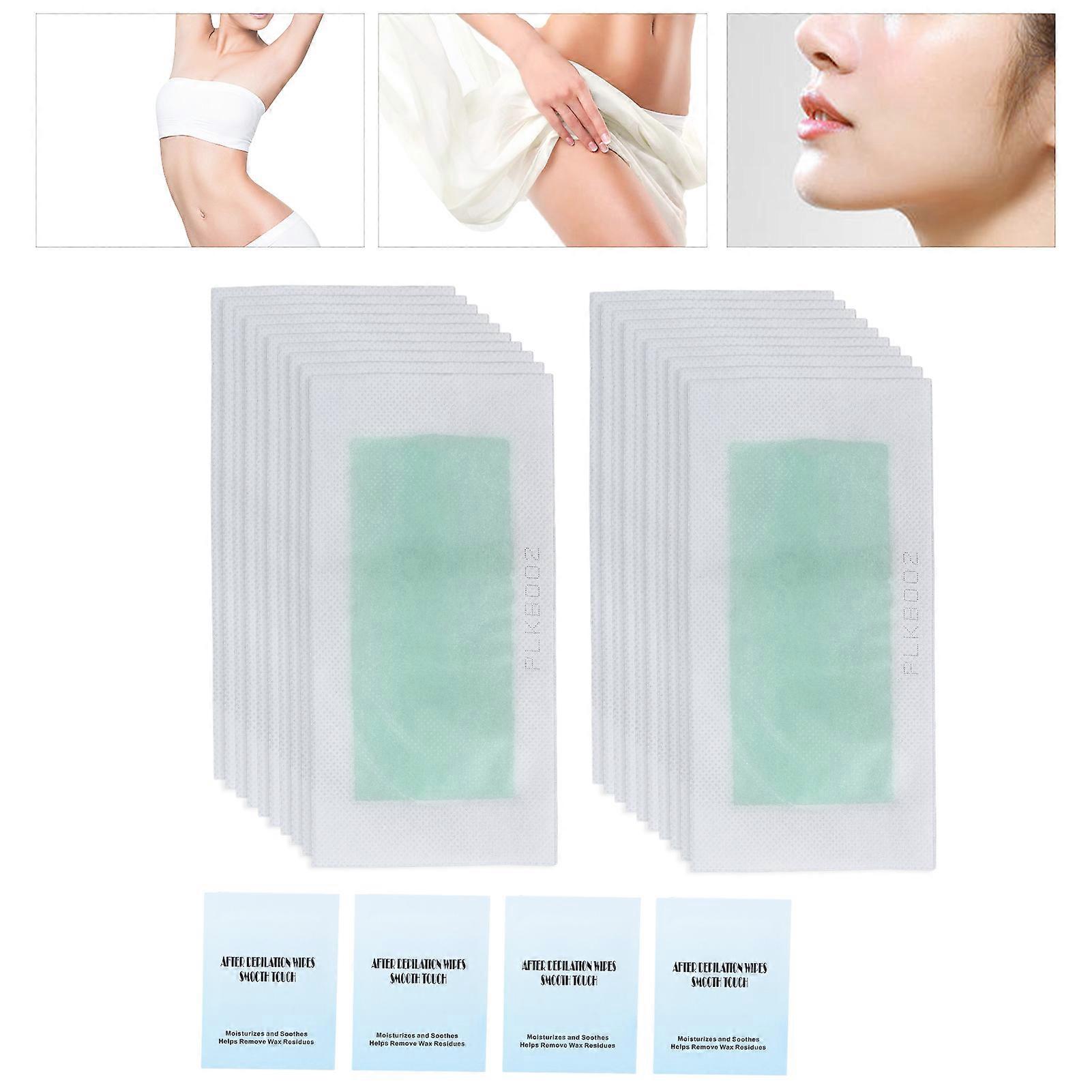 40 יחידות ערכת רצועות שעווה דו צדדיות עם רפידות ניקוי לרגלי הידיים