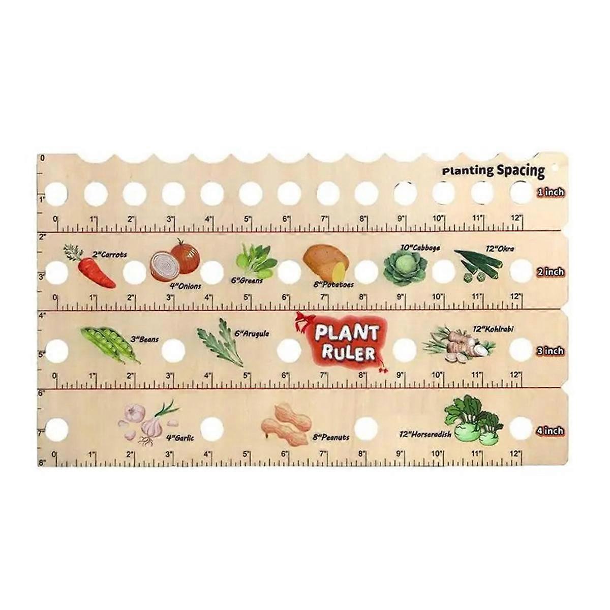 Plant Ruler with Seed Dibber Planting Guide, Garden Ruler with Holes