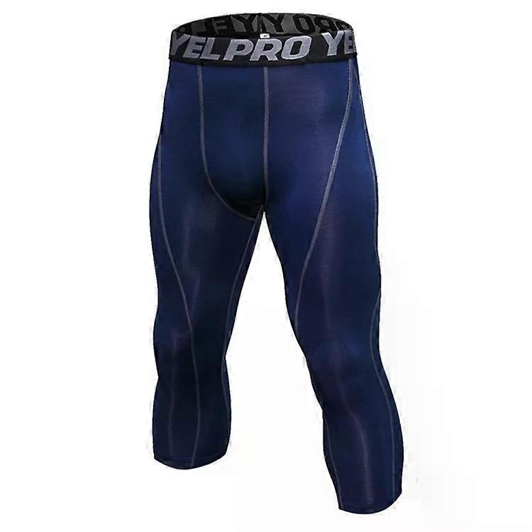 Fitness Capris-Quick Dry,Sweat Wicking,Breathable,Elastic -,Navy,S Navy,S