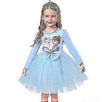소녀 공주 엘사 가을 드레스 긴 소매 드레스 어린이 생일 파티 댄스 파티 드레스