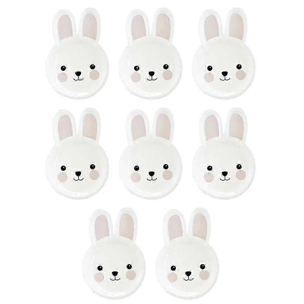 8pcs Rabbit Shape Paper Plates Festival Gatherings Disposable Easter Paper Plate