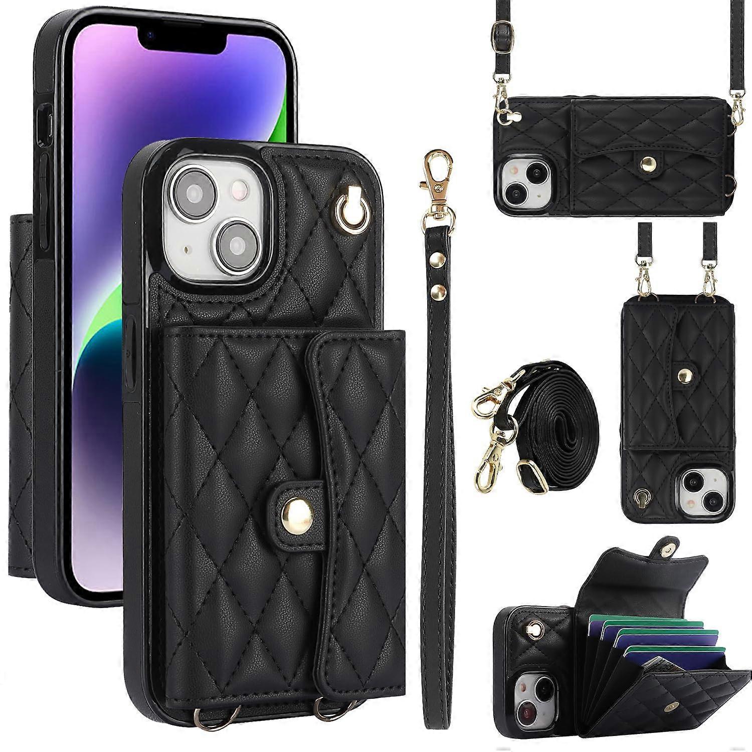 iPhone 15 Wallet Case with Kickstand, 4 Card Slots, RFID Blocking, 6.1 Inch Lightweight Design