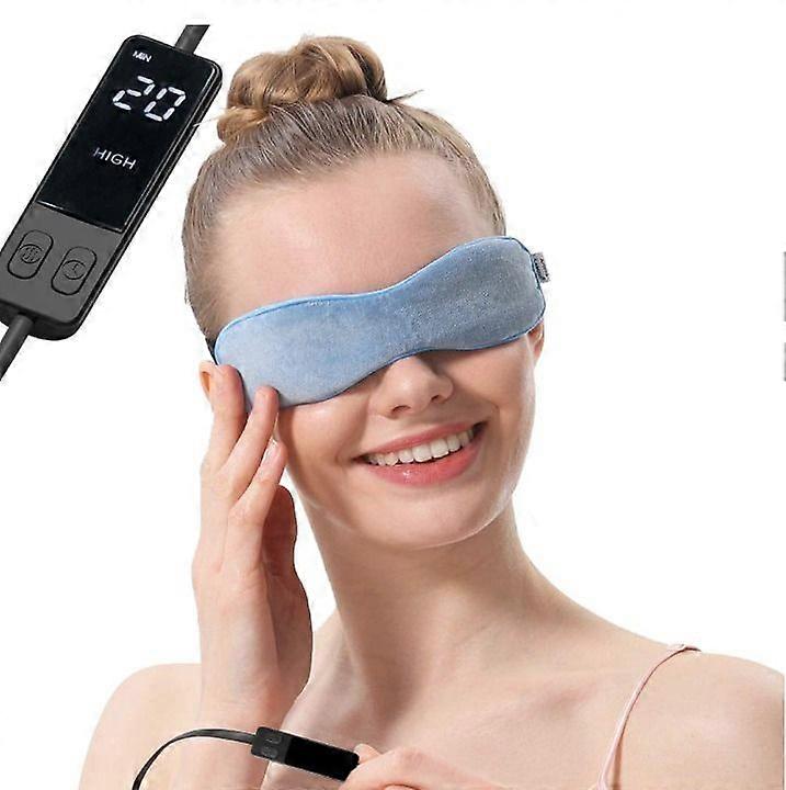 USB Heated Eye Mask Steam Eye Mask Ice Compress Sleeping Eye Mask (Light Blue)