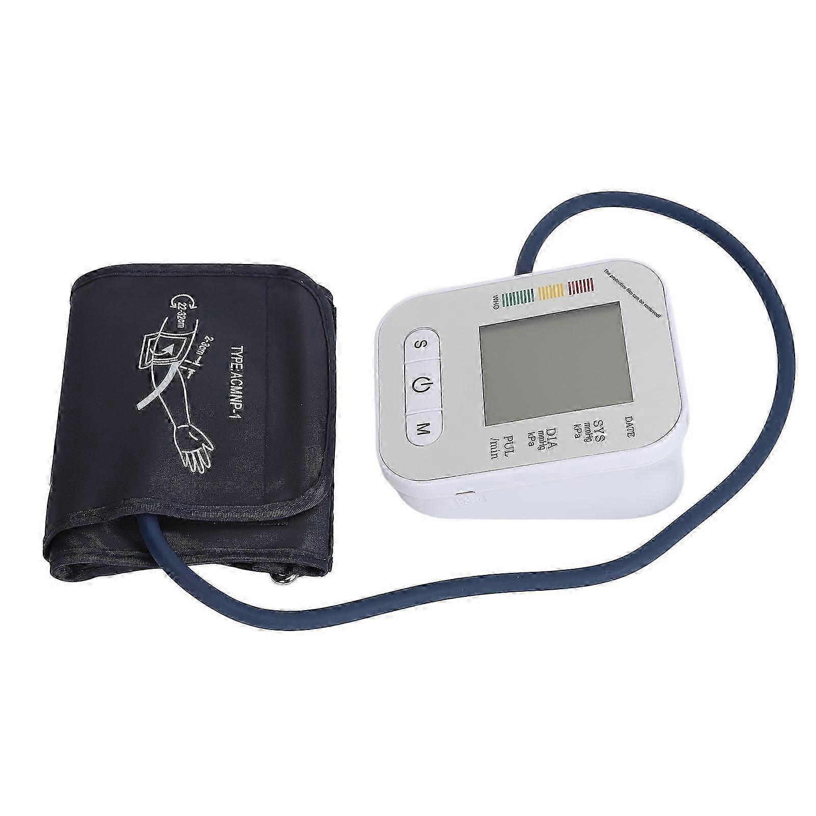 Blood Pressure Machine High Accuracy Upper Arm Type Automatic Blood Pressure Measuring Monitor Silver Panel Without Voice