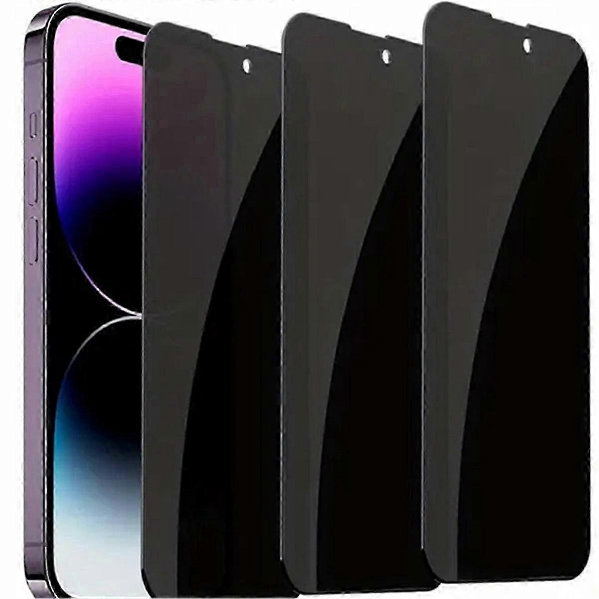 3 Pack for  15 Plus Privacy Screen Protector, Anti-spy Tempered-Glass Privacy Screen Protector, Micro-curved Edges, Case Friendly
