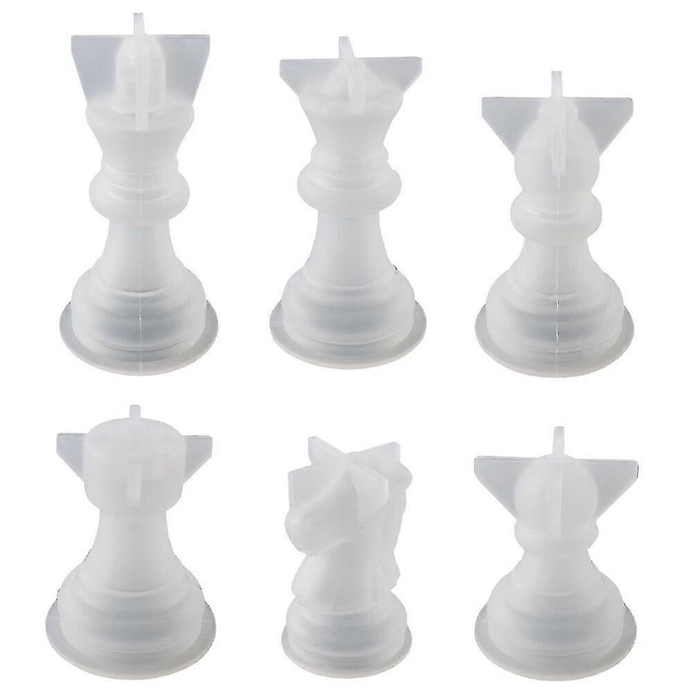 6pcs Silicone Chess Pieces Mold for DIY Desktop Decor