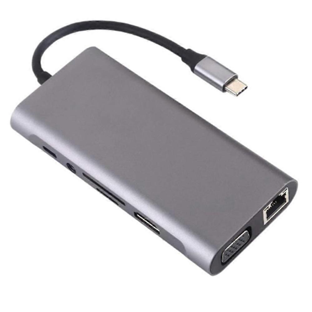 Hub|Type-C Docking Station 11-In-1 Hub - Grey