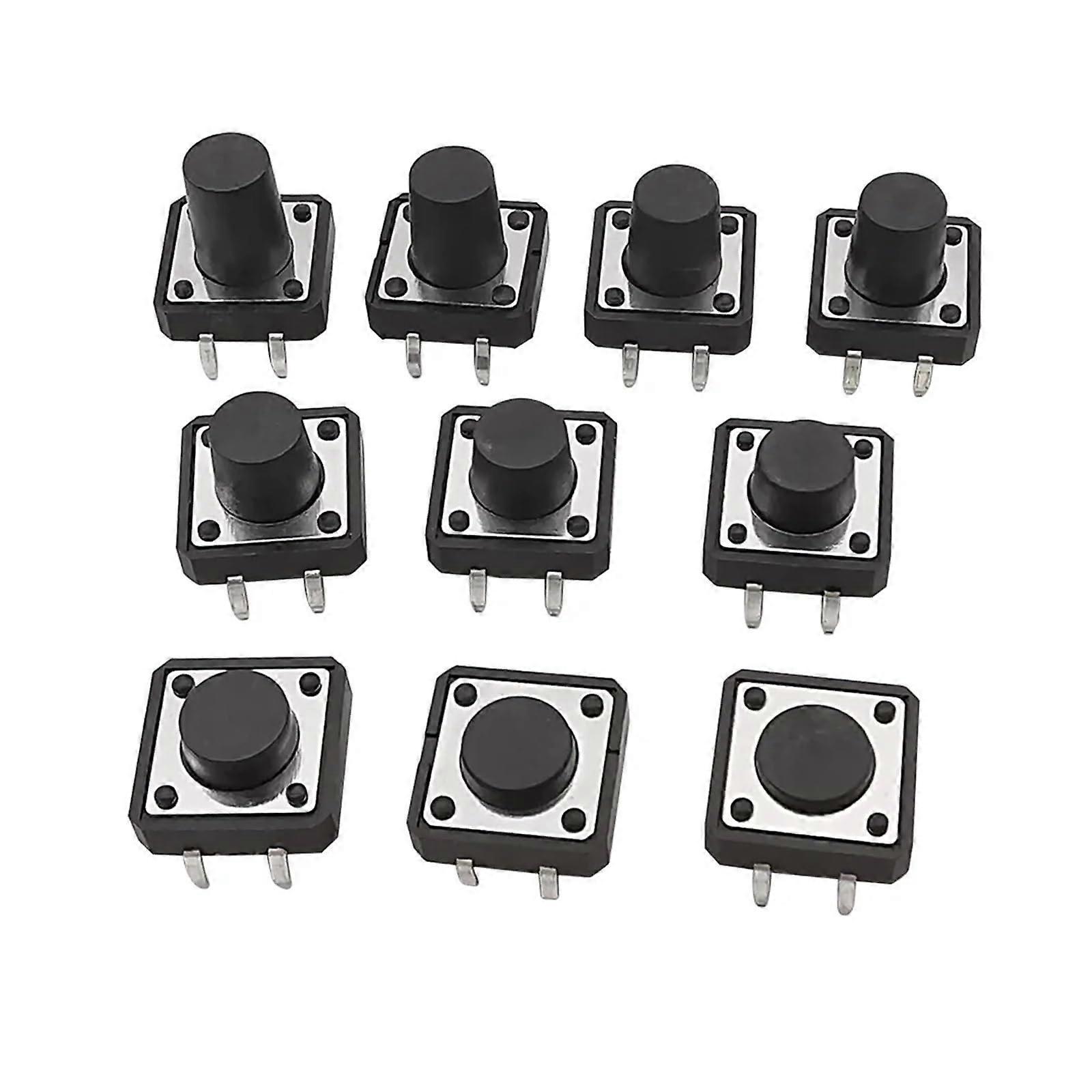 12x12mm Panel PCB Momentary Tactile Push Button Switch 4Pin DIP 20Pcs Lot, Compatible Sizes 4.3mm to 12mm