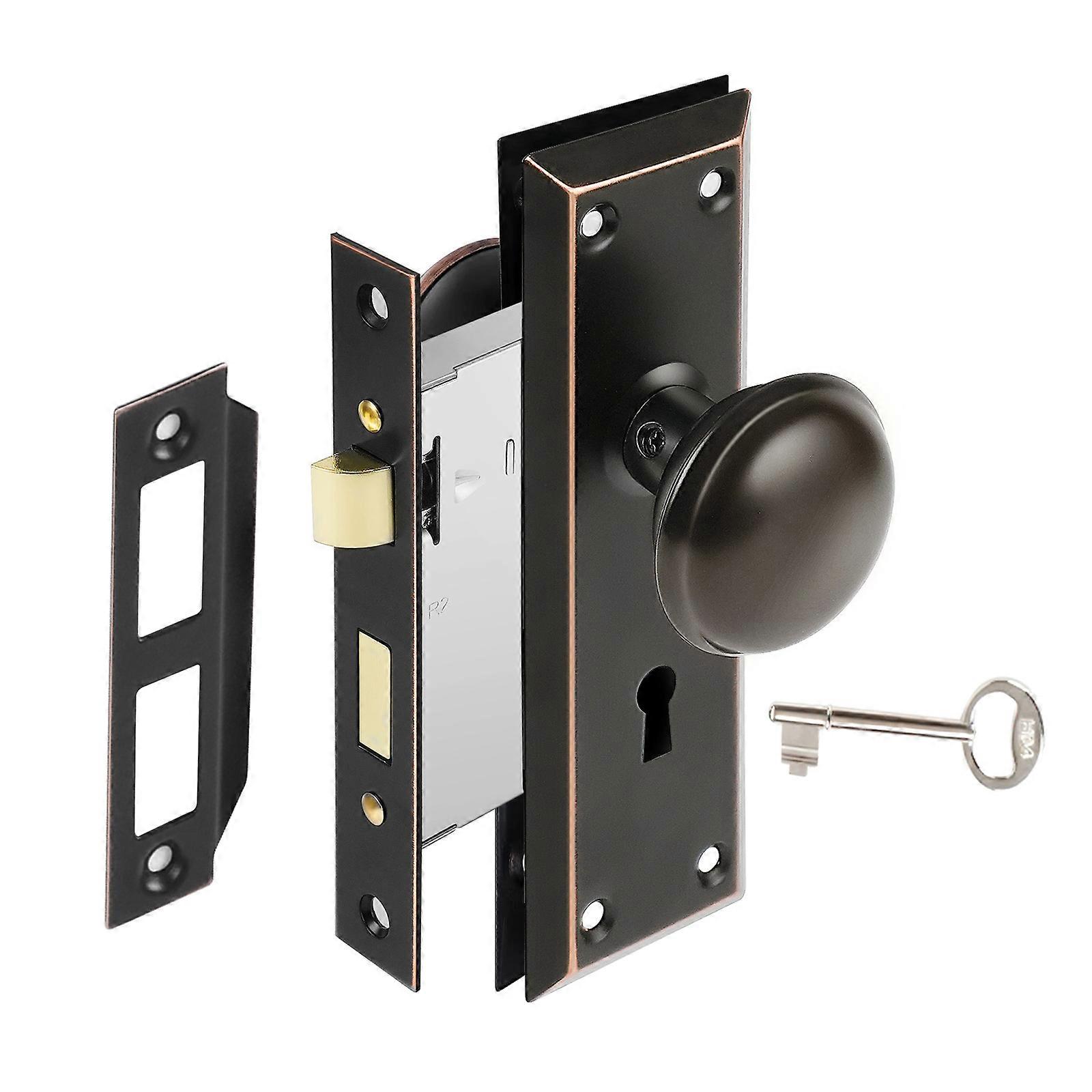 Sturdy Mortise Lock Set Elegant Knobs Portable Accessory for Upgrading Interior Door 1 3/8" to 1 3/4" Thickness