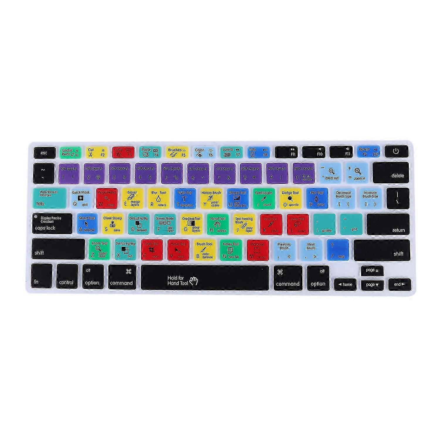 Silicone Keyboard Cover with Photoshop Shortcuts for MacBook Pro/Air 13 15 17 Inch Protector