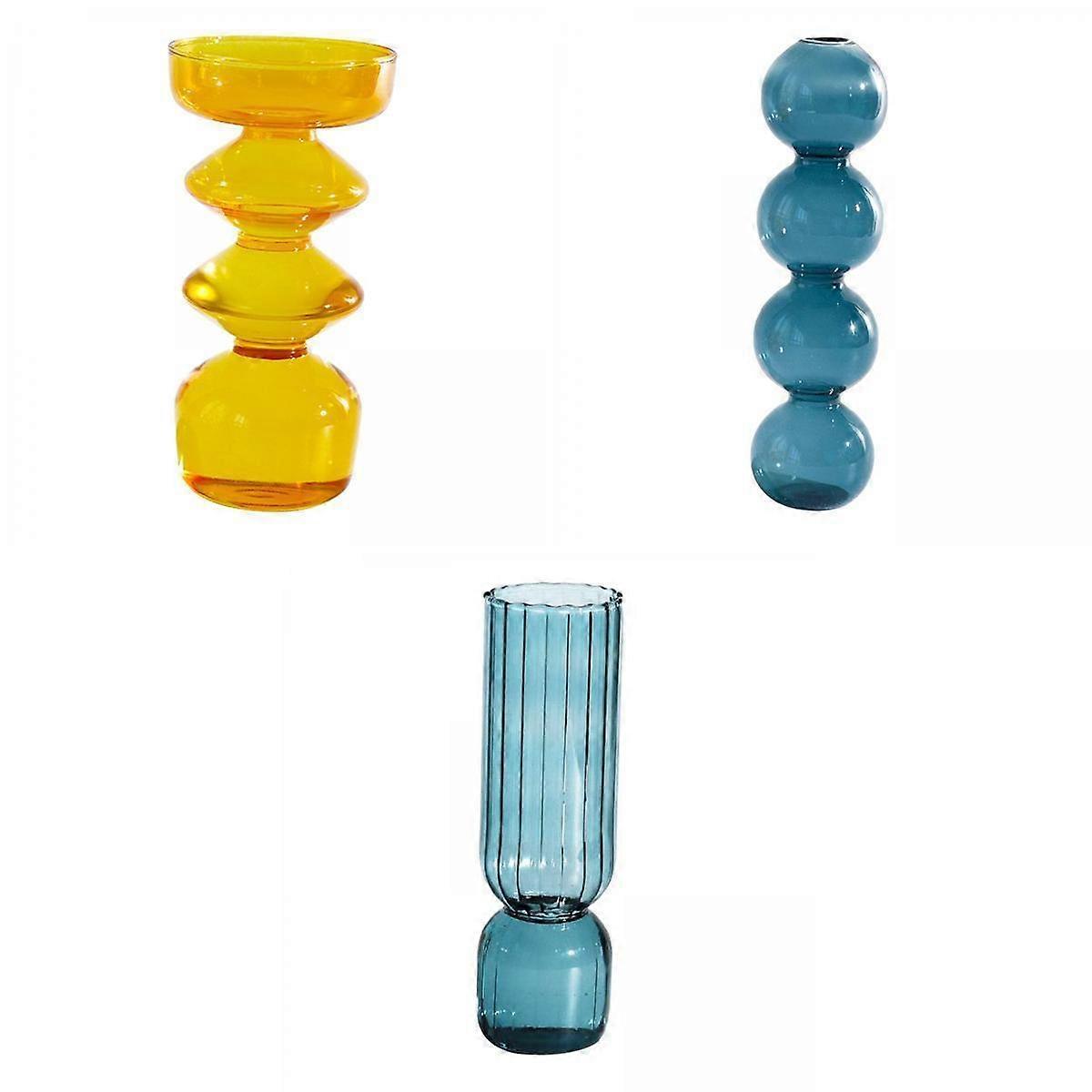 3x Modern Vase Table Hydroponics Terrarium Holder Container