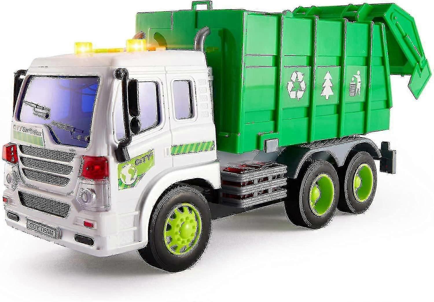 Garbage Trucks Toy With Lights And Sounds Kids Bin Lorry Toy Friction Powered Car Gifts For 3 4 5 6