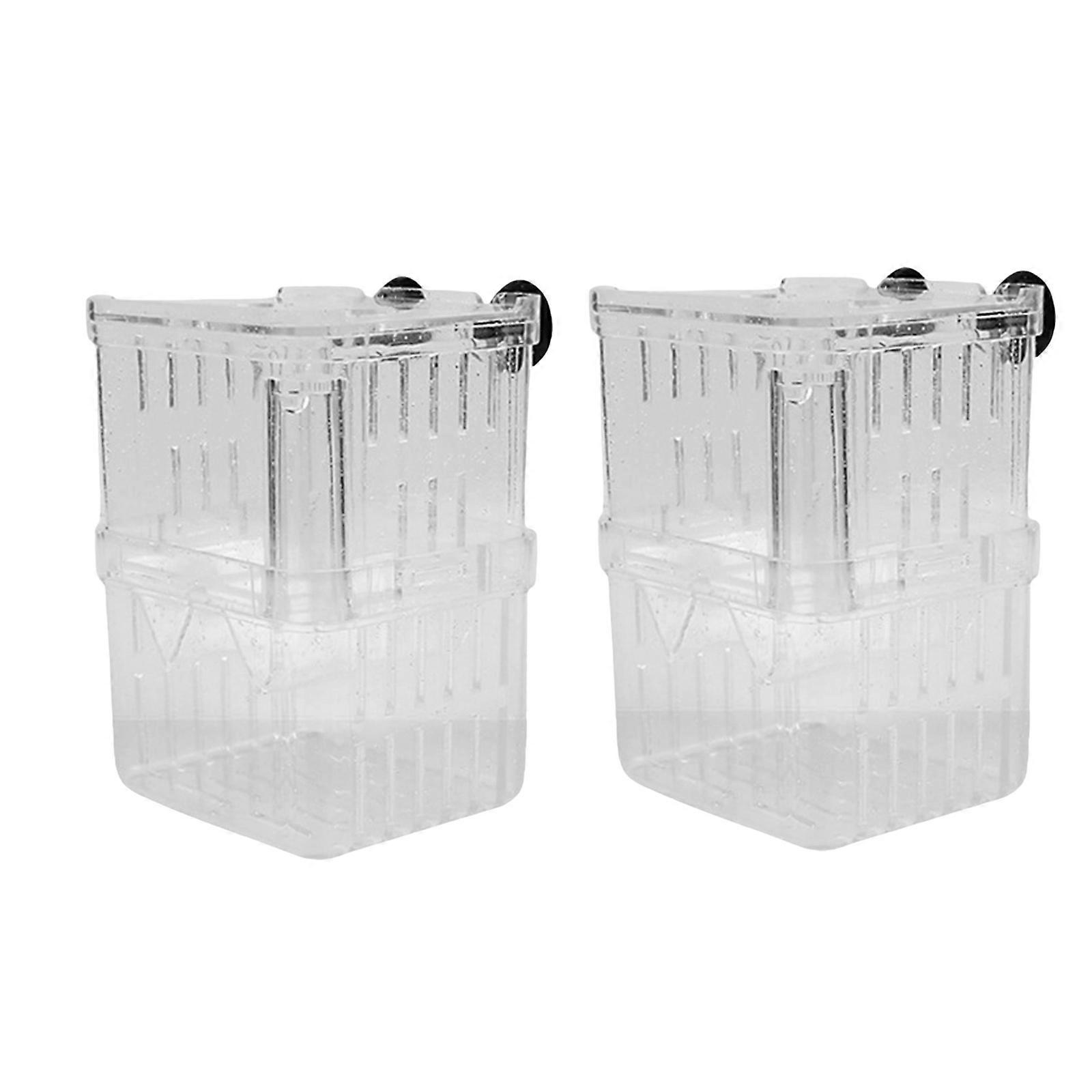 2PCS Double Layer Aquarium Breeding Tanks with Suction Cup Design For Fish And Shrimp Safe Isolation Container