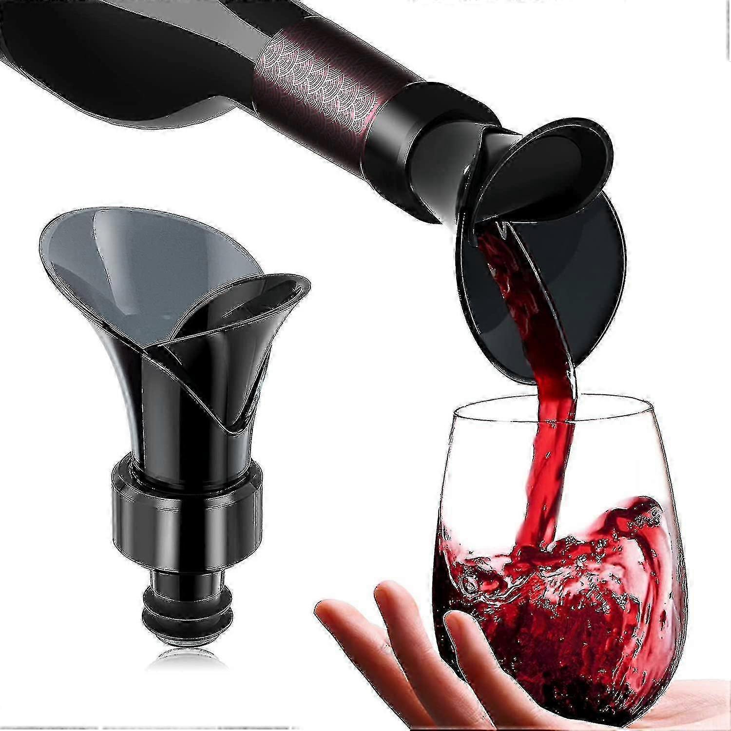 2-in-1 Wine Pourer Stopper with Flower Aerator, Leakproof Reusable Wine Preserver