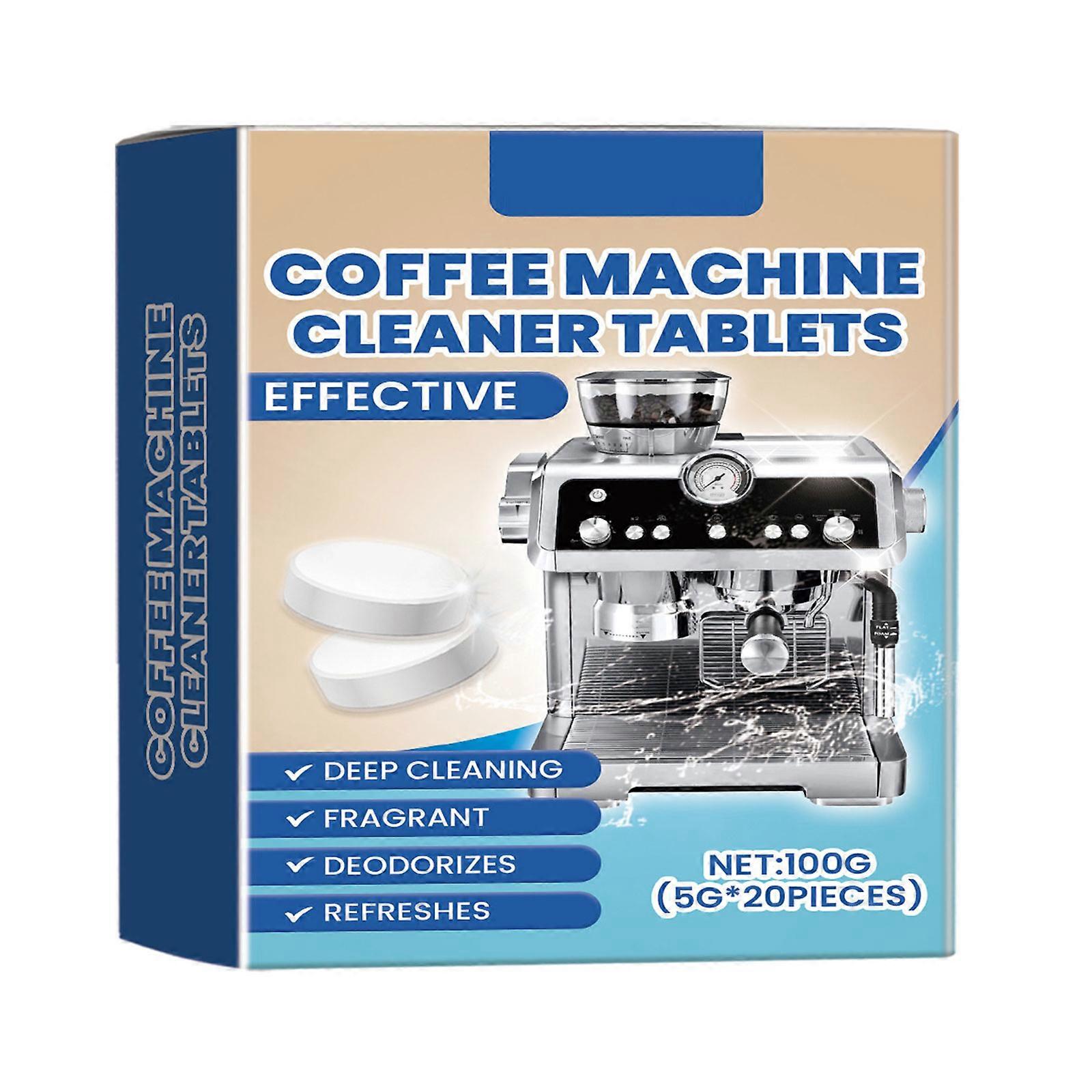Pack of 20 High Efficiency Coffee Maker Cleaner Tablets No Disassembly Required for Oil and Residues Removal