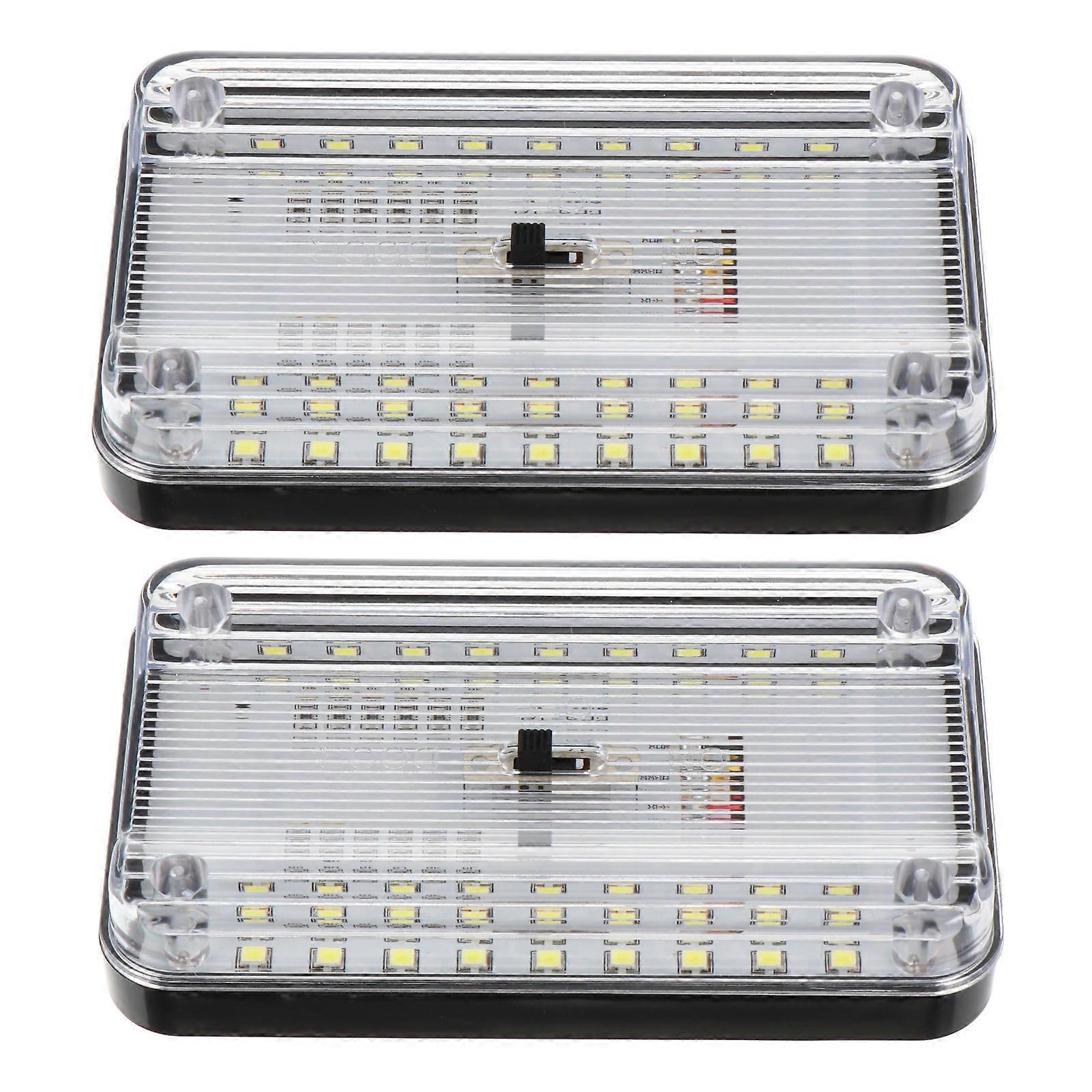 2 Pcs Auto Interior Dome Light Ceiling Reading Lamp for Truck Replacement with Built in Driver, Wide Brightness, Easy Installation