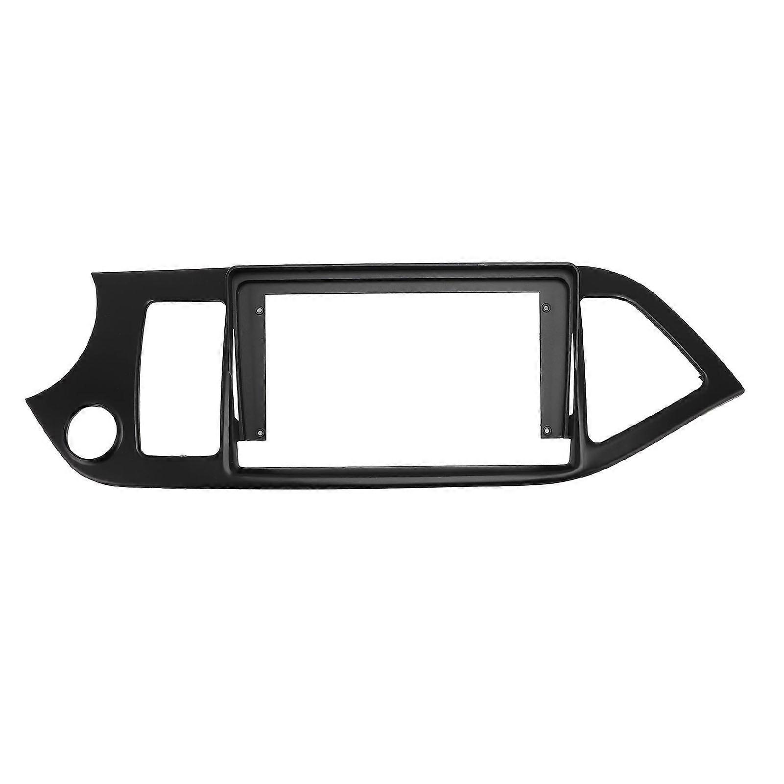 9 Inch 2 Din Car Stereo Radio Fascia Protective Precise Fit Black Navigation Panel Frame Replacement for Picanto 2011 to 2017 Without Power Cord 