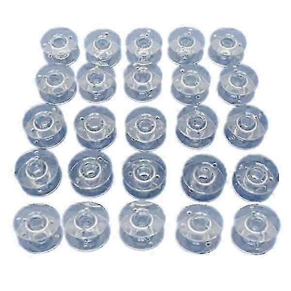 25pcs 2.1cm Clear Plastic Domestic Sewing Machine Bobbins