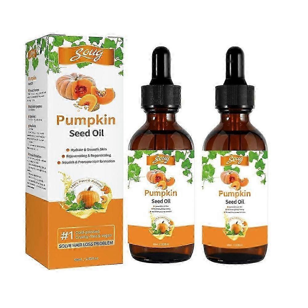 2025 2 stk organisk gresskarfrøolje, 100% ren kaldpresset gresskarfrøolje for hårboost