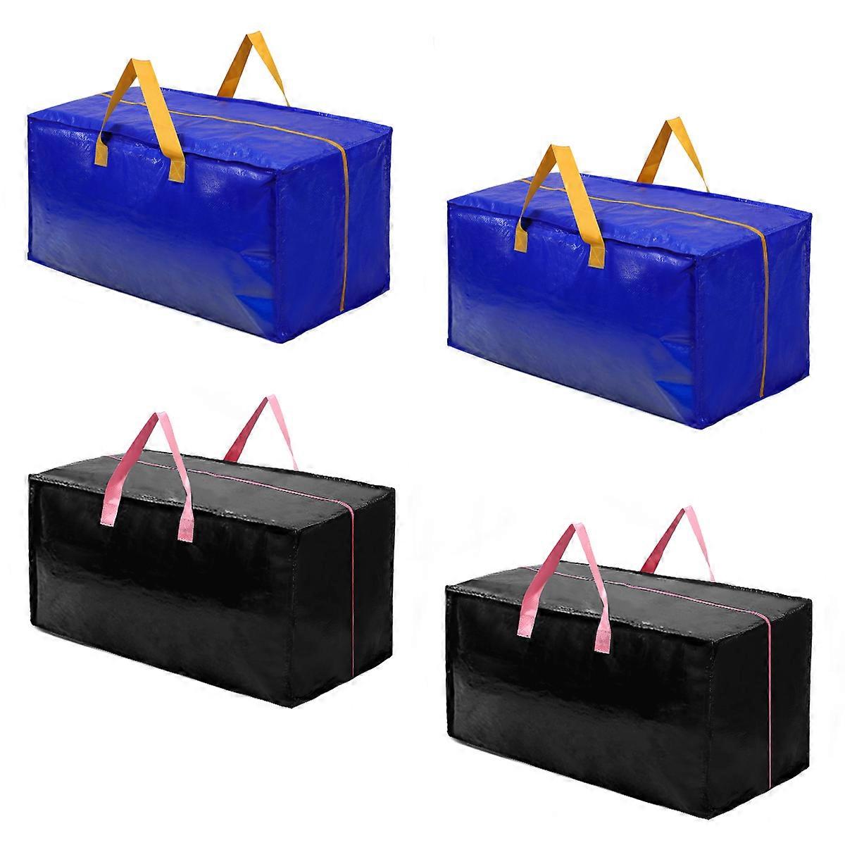 4pcs Storage Pouch: Reusable Storage Bag With Reinforced Handles And Smooth Zipper For Moving Organizing And Travel Essentials