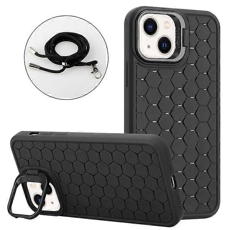 Compatible For iPhone 13 6.1 inch Case with Lanyard Soft TPU Heat Dissipation Back Shell