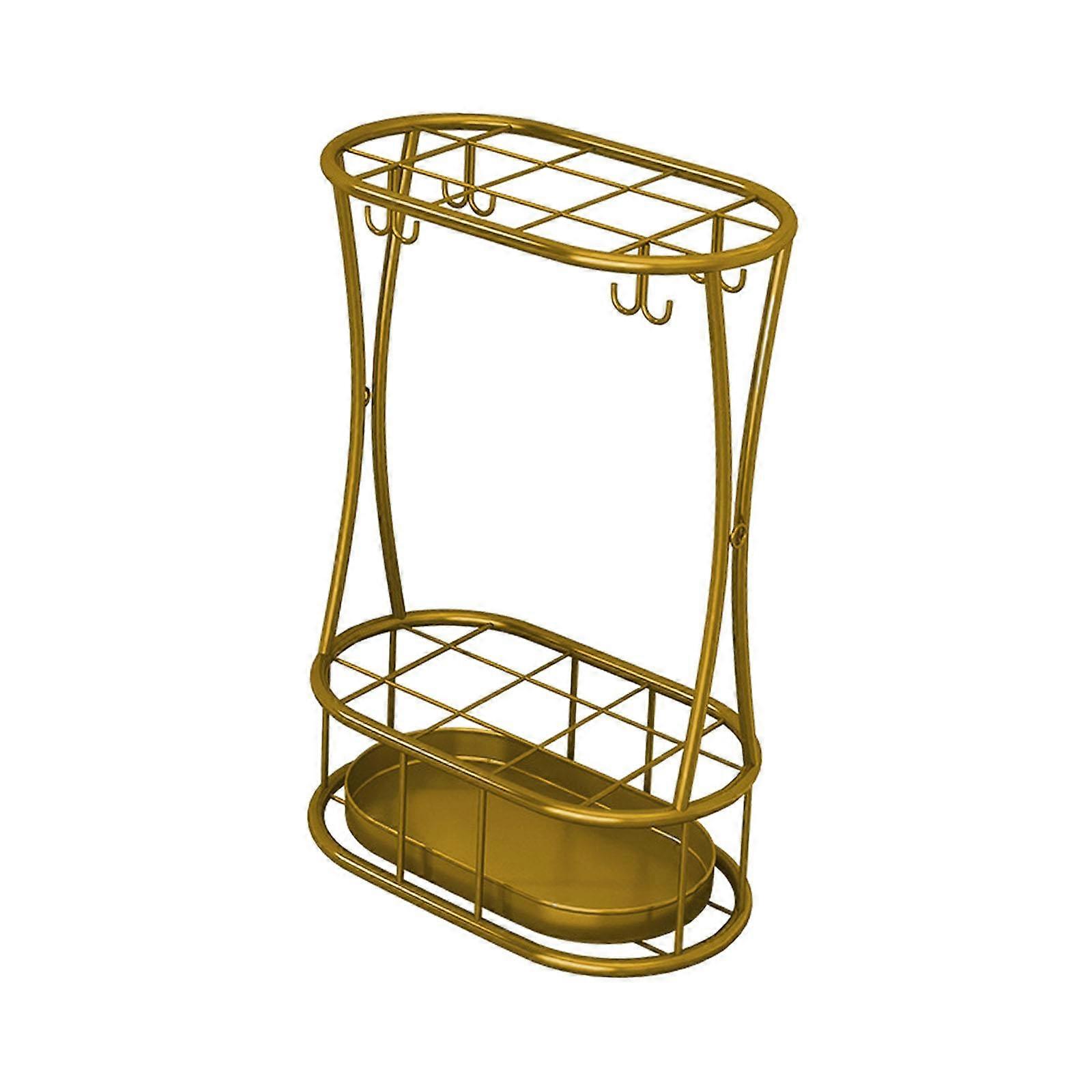 Metal Umbrella Stand Storage Bin with Drip Tray for Apartment Smooth Edges