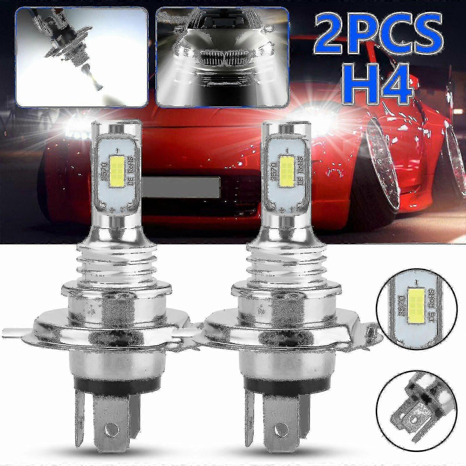2 X H4 9003 Hb2 6000k Super White Csp Led Headlight Bulb Kit